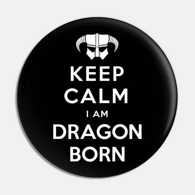 Keep Calm I Am Dragonborn Pin by SOULTHROW