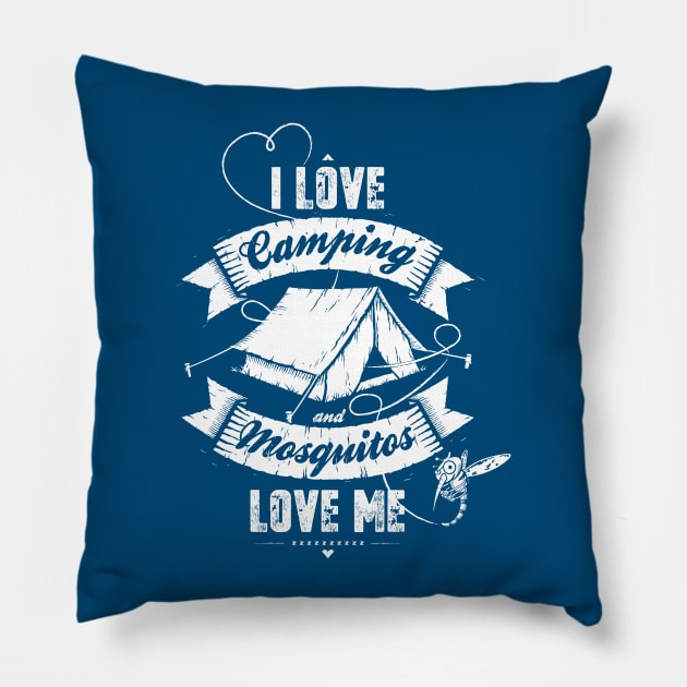 I Love Camping Pillow by JORDYGRAPH