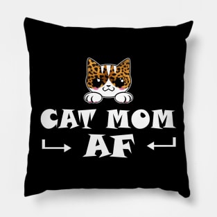 Cat Mom AF Pillow