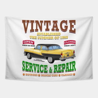 Vintage Classic Car Garage Hot Rod Novelty Gift Tapestry