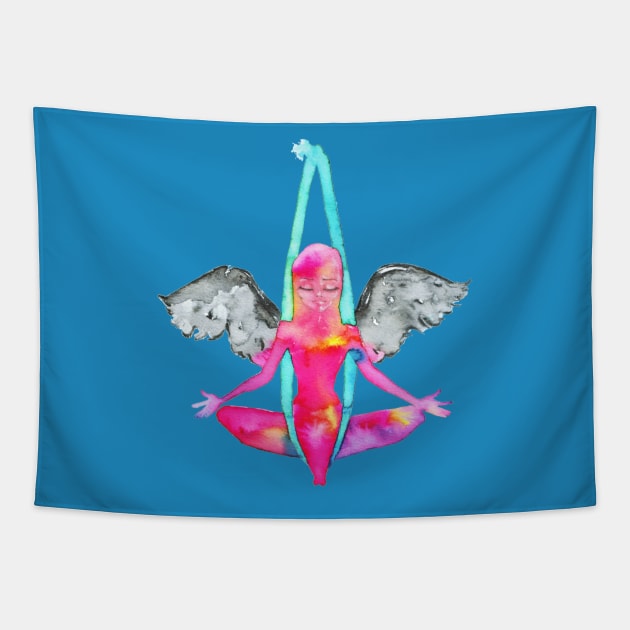 Aerial Yoga Angel Tapestry by LaBellaCiambella