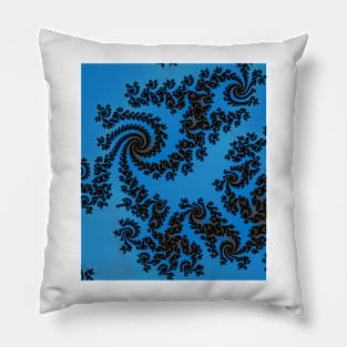 Black and blue floral pattern Pillow