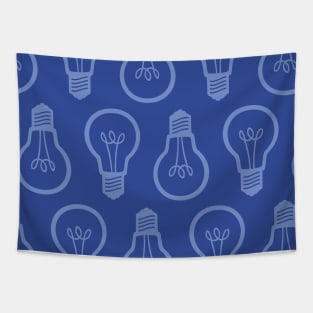 Lightbulb Blue Pattern Tapestry