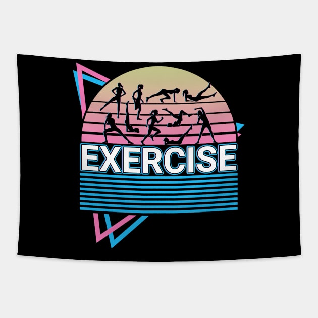 Exercise Workout Fitness Retro Tapestry by Alex21