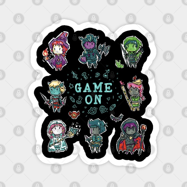 Game on Fantasy RPG Characters Magnet by Norse Dog Studio