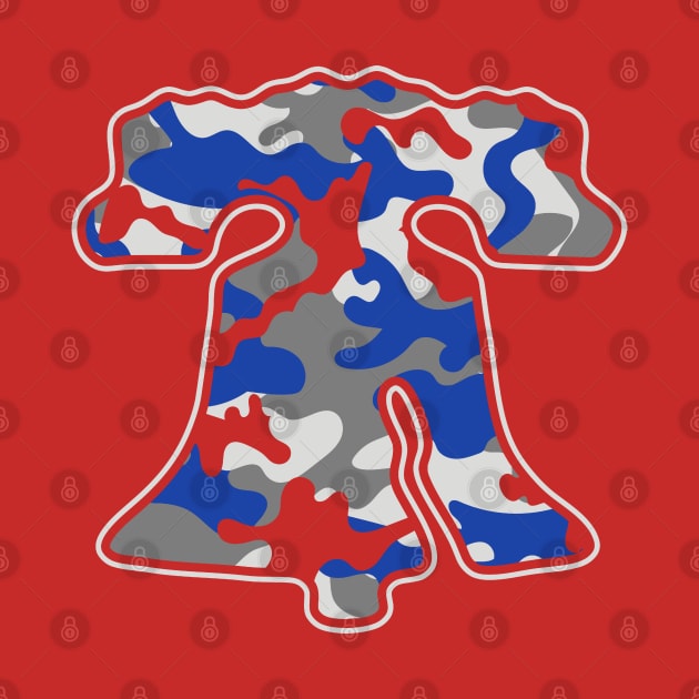 Philadelphia Red White and BLue Liberty Bell Camo Philly Fan Favorite by TeeCreations