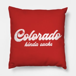 Colorado Kinda Sucks -  Retro Style Typographic Design Pillow