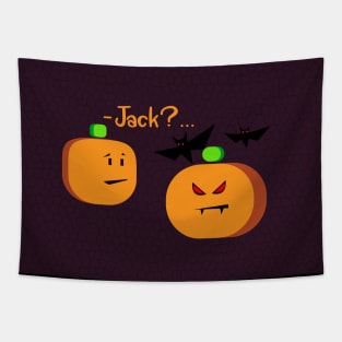 Halloween vampire pumpkin Tapestry