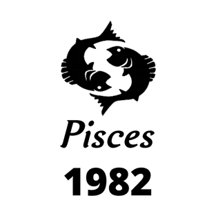 Black Zodiac Birthday Pisces 1982 T-Shirt