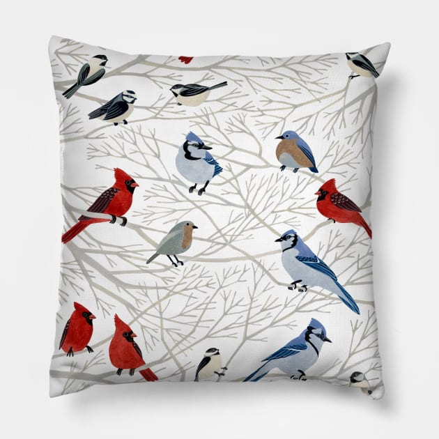 Winter Birds Pillow by Golden Section