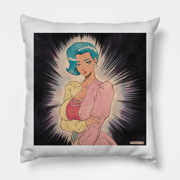 Manga style girl Pillow by Pablo Romero Art