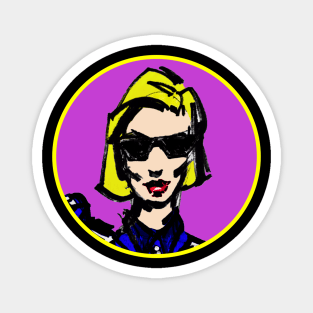 Woman in Sunglasses Graphic Magnet