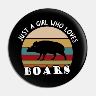 Wild boar girl love saying huntress hunt Pin