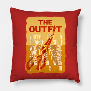 the outfit movie 2022 scissors and British gangster film graphic design Pillow