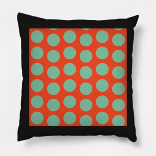 Coral Blue Polka Dot Offset Repeat Pattern Pillow