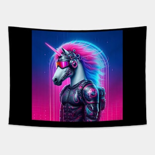 Epic Cyberpunk Unicorn Tapestry