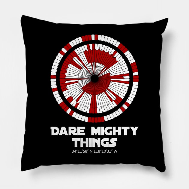 Dare Mighty Things Perseverance Mars Rover Landing Binary Code Pattern Pillow by star trek fanart and more