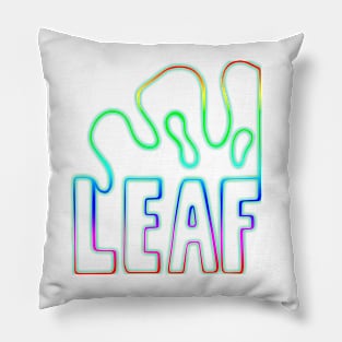 colored word leaf with tree leaf outline Pillow