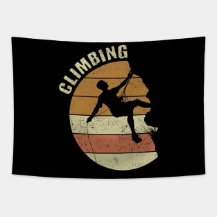 Retro Vintage Climbing Mountain Climber Tapestry