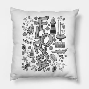 Florida Grey Doodle Pillow