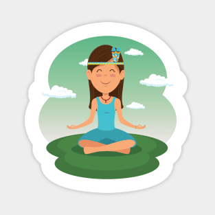 Meditating girl Magnet