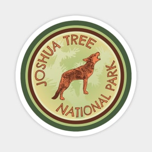 Joshua Tree Coyote Woodcut Style Logo Magnet