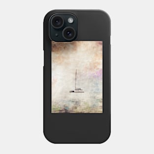 Sail boat at sea, watercolour painting Phone Case