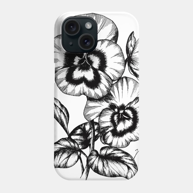 Pansies Phone Case by Akbaly