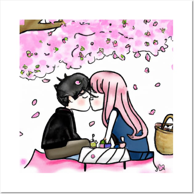 Illustration of a flirting couple kissing the... - Stock Illustration  [83704824] - PIXTA