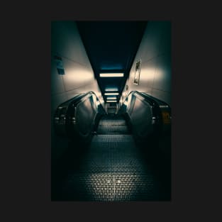 Dark Liminal Subway Escalator Photograph T-Shirt