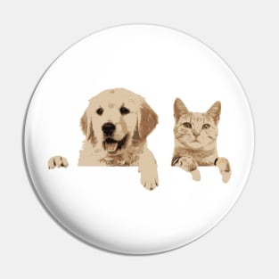 A dog and cat Pin