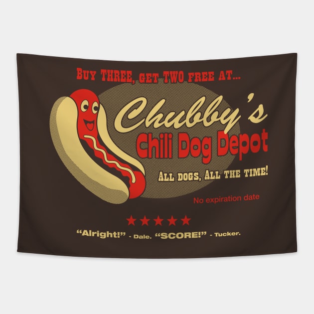 Chubby's Chili Dog Depot Tapestry by robotrobotROBOT