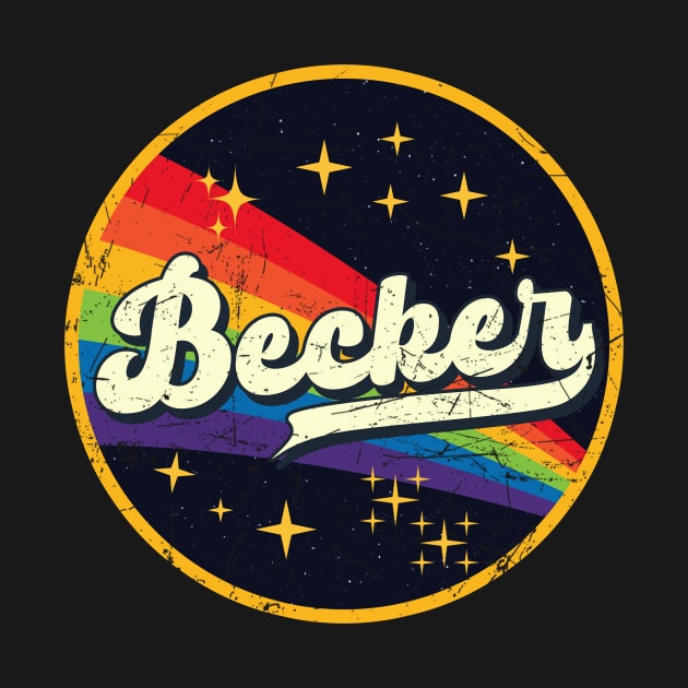 Becker // Rainbow In Space Vintage Grunge-Style by LMW Art