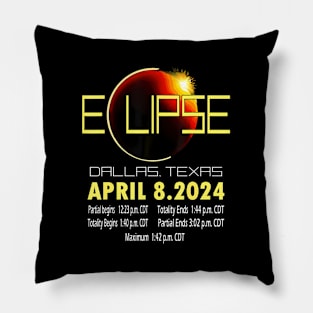 Dallas Texas Solar Eclipse 2024 Solar Eclipse ny Texas Pillow