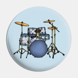 Blue Vintage Drum Set Pin