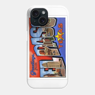 Greetings from El Paso Texas, Vintage Large Letter Postcard Phone Case