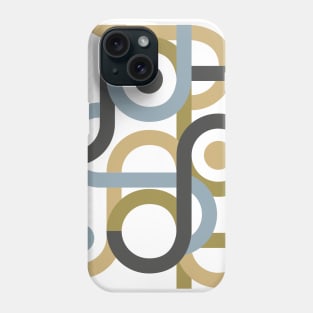 Geometric pattern modern brown mid century Phone Case