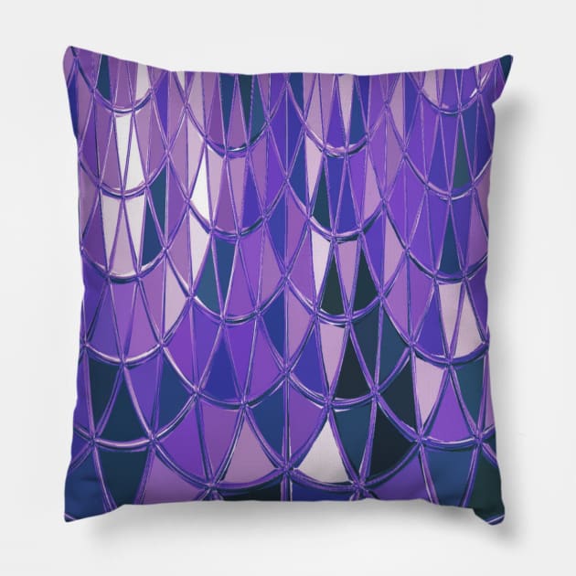 Purple Stained Glass Crystal Amethyst Pillow by Moon Art