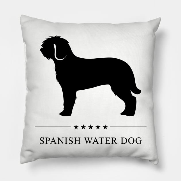 Spanish Water Dog Black Silhouette Pillow by millersye