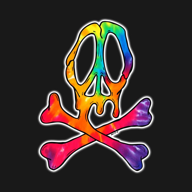 Tie Dye Peace Skull by DarkArtsStudios