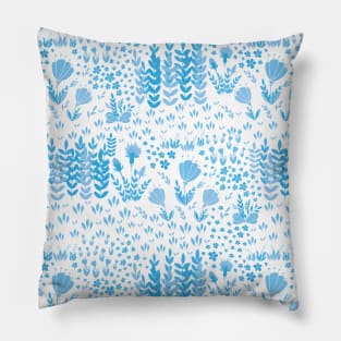 Blue  flowers pattern #8 Pillow