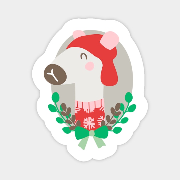 Christmas llama Magnet by melomania