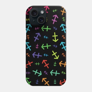 Pattern Sagittarius Zodiac Sign Horoscope Astrology Symbol Black Phone Case