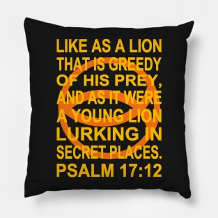 Orange Ichthys – Psalm 17:12 Pillow