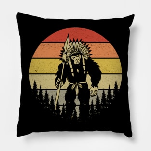 Bigfoot Native American Headdress Pillow