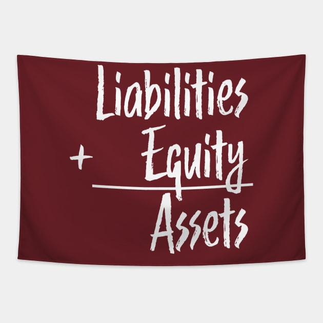 Accounting Equation: A = L + E Tapestry by spreadsheetnation