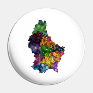 Spirograph Patterned Luxembourg Districts Map Pin