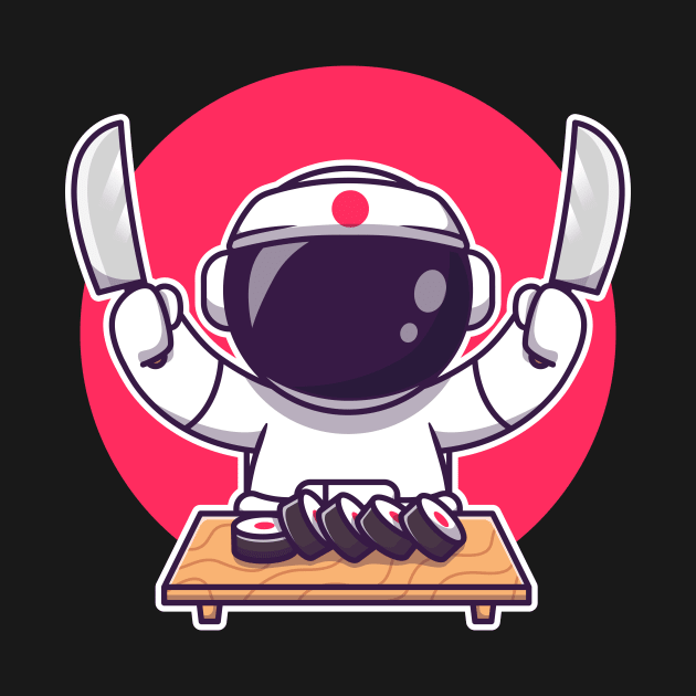 Cute Astronaut Sushi With Knife by Catalyst Labs