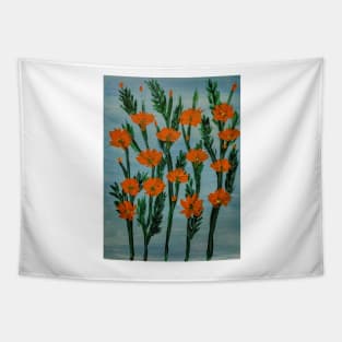 Orange cosmos flowers Tapestry