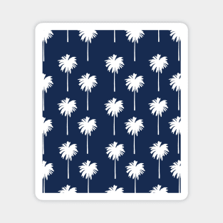 Tropical Palm Tree Dark Blue Magnet